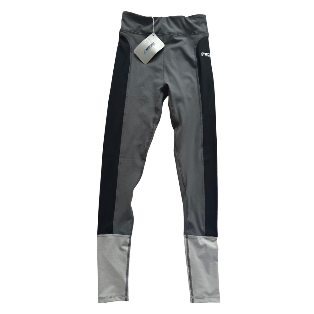 NWT! Gymshark Womens Illusion Legging Black Charcoal Light Grey Size Small